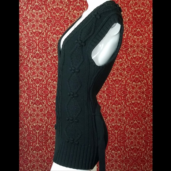 ANN TAYLOR LOFT black sweater vest tunic XS 💥🕚⤵️ - Picture 6 of 9